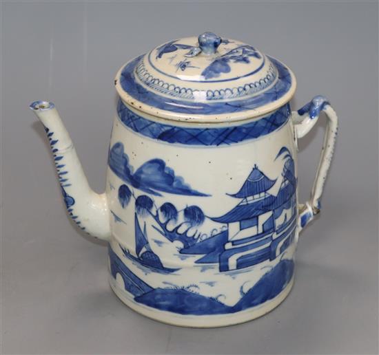 A Chinese lidded teapot, 19th century Height 19cm